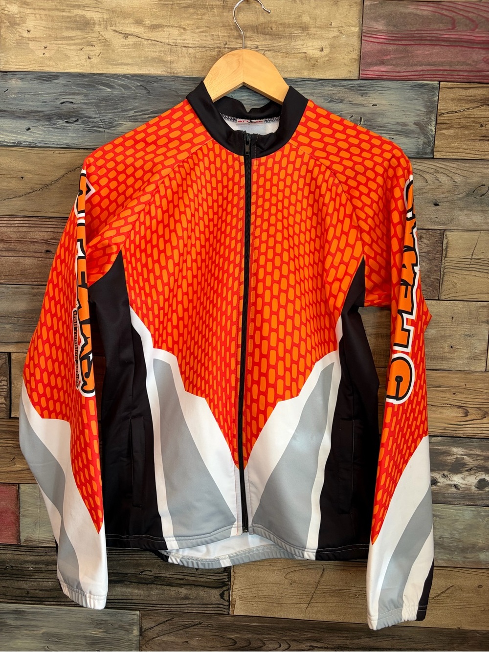 Orange Graphic Cycling Jacket -Attack Activewear